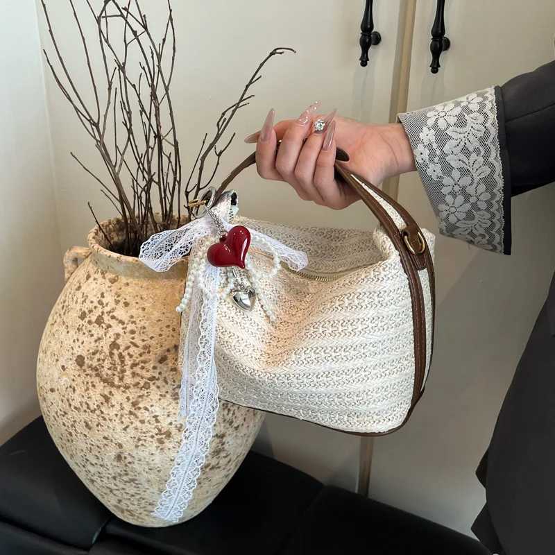 Woven Crossbody Bags Beach Tote Handbag Straw Shoulder Boho Bags Chic Handheld Underarm Pouch Crochet Travel Vacation Bucket Bag XJ250610
