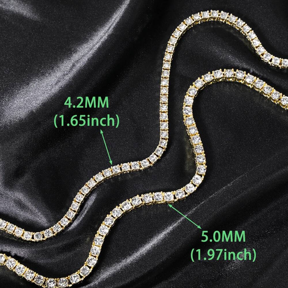 Hip Hop 5MM Chain Iced Out Bracelet Necklace Men Fashion Sier Color Tennis Jewelry Chains Women 20inch Choker Punk Gift