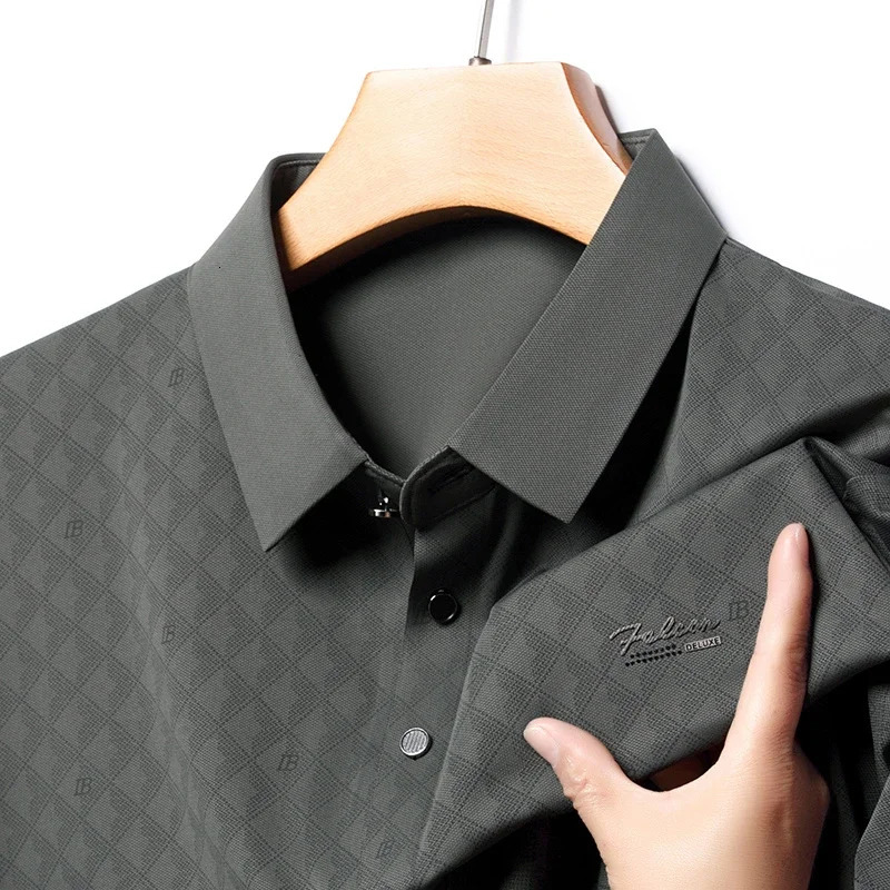 Mens Badge Casual Fashion Short Sleeved POLO Shirt Summer Comfortable Top 250610