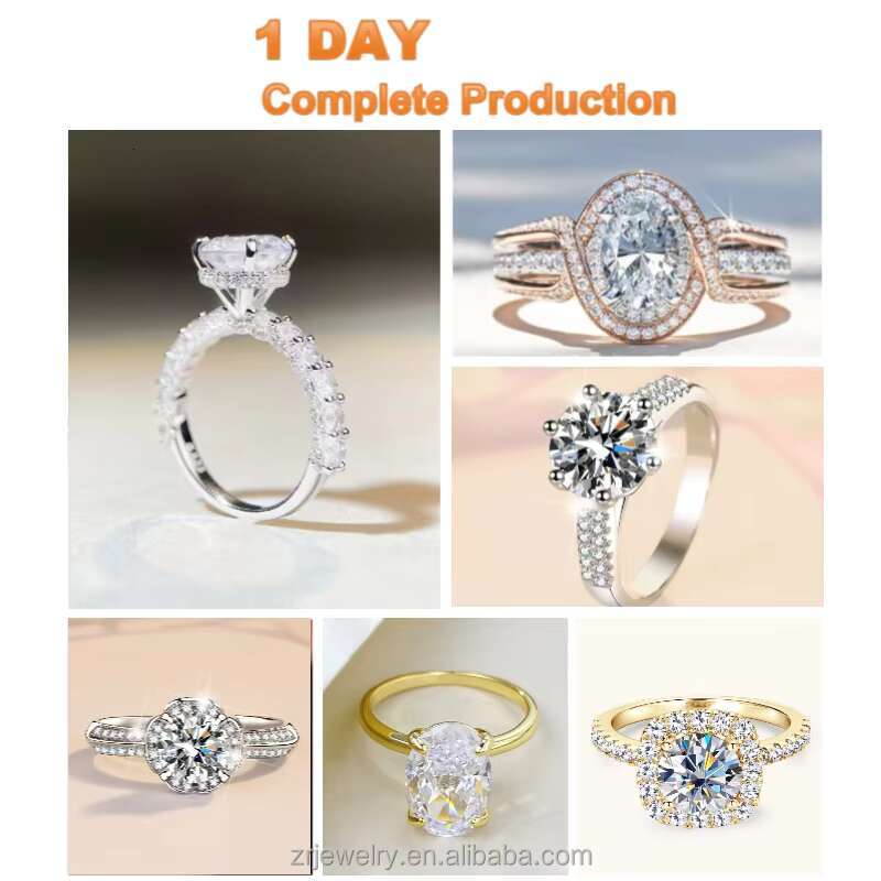 3ct Gold Plated Rose Gold Plated Jewelry 3ct Moissanite Classic Silver Iced Out Oval Diamond Ring Women Moissanite Ring