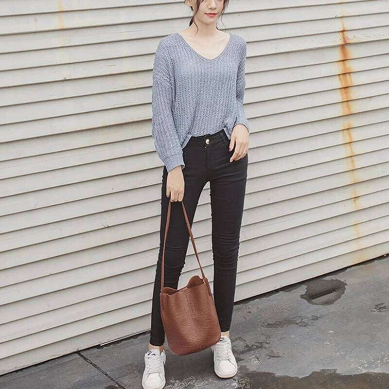 New Tide Solid Oil PU Material Small Fairy Bucket Casual Wild Single Shoulder Ladies Crossbody Messenger Bag