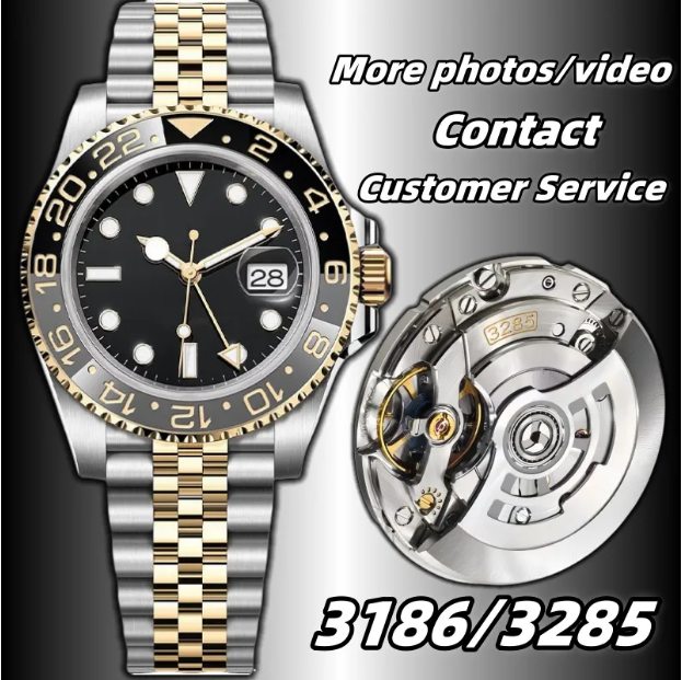Mens Top Cal.3285 Automatic Mechanical 72-hour power reserve Ceramic Bezel Sapphire Slip Buckle Super Clone GMT Clean Factory Watch