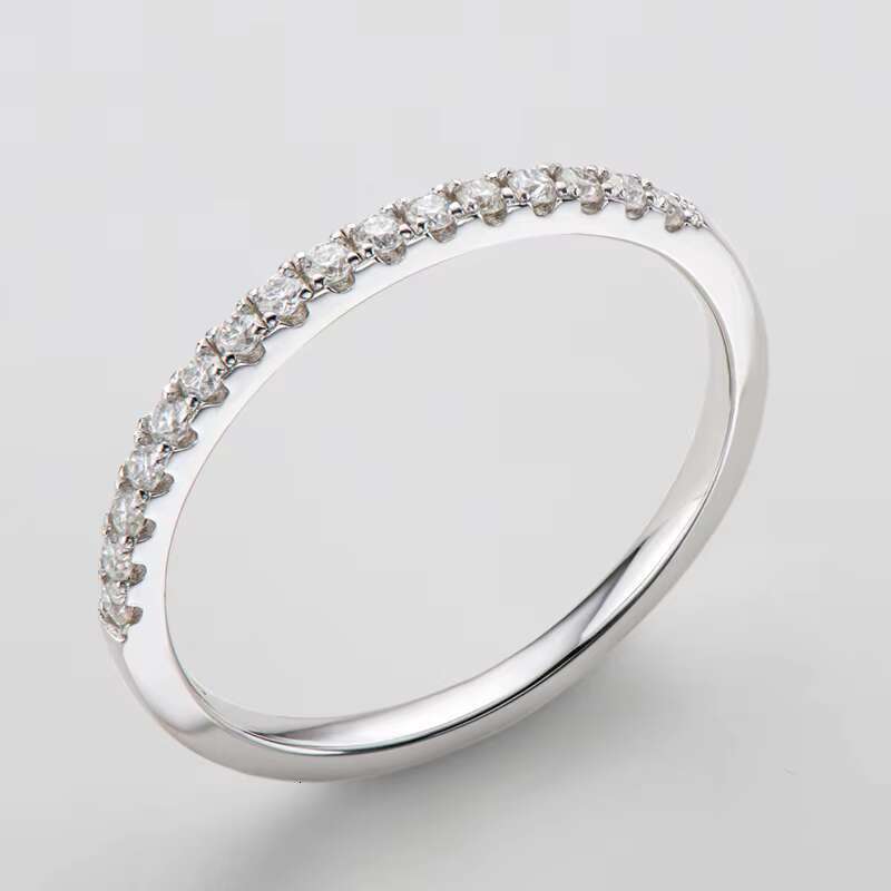 Best Selling Fashion Women Fine Jewelry 925 Sterling Silver 15pcs Moissanite Stones Wedding Band Engagement Ring for Women