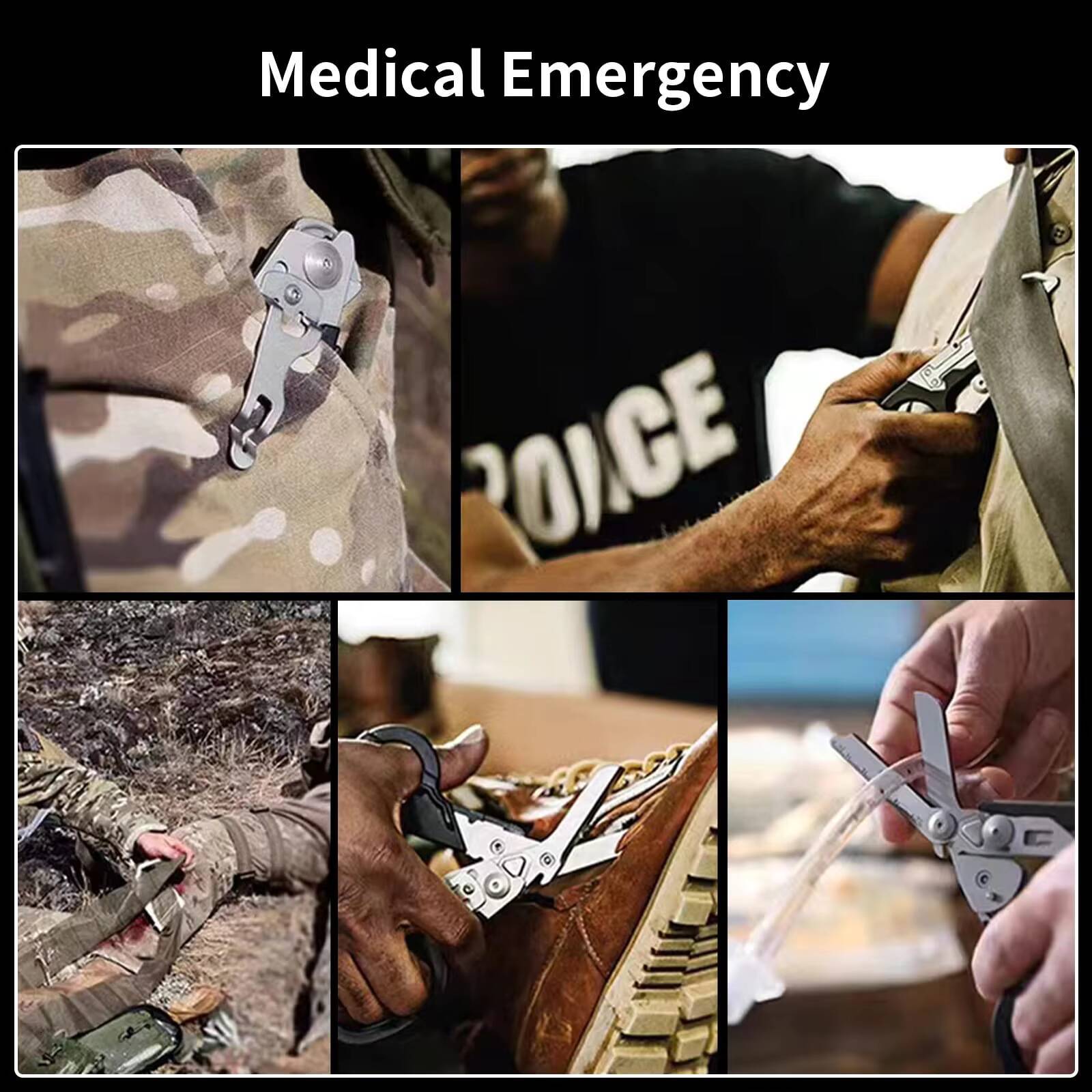 Multifunctional Trauma Foldable Stainless Steel Tactical Medical Scissors For Hospitals Home Outdoor Camping Travelling tues