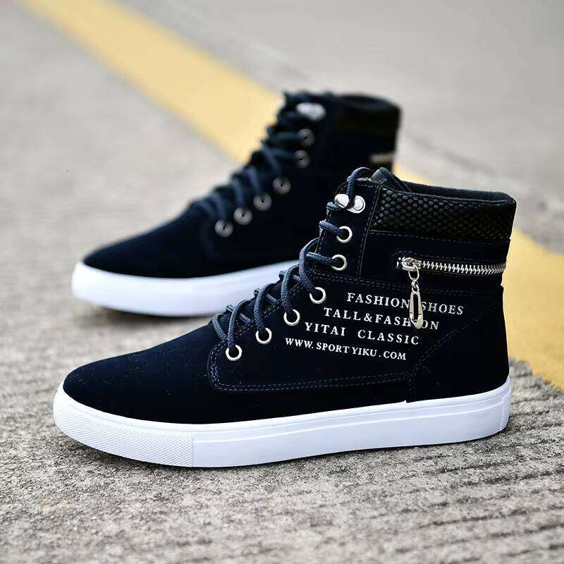 Latest Model Casual German Style Cool Sneakers PU Material High-Top Board Shoes Footwear for Men