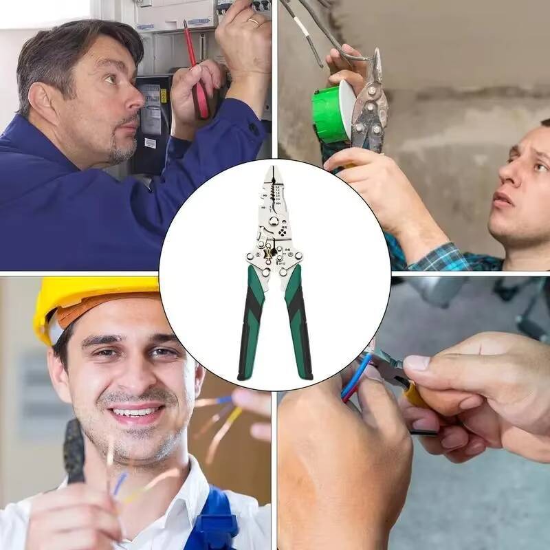 Multi-Function Wire Foldable Cable Cutter Stripper Pliers Electrician Hand Tool for Cutting Crimping Winding