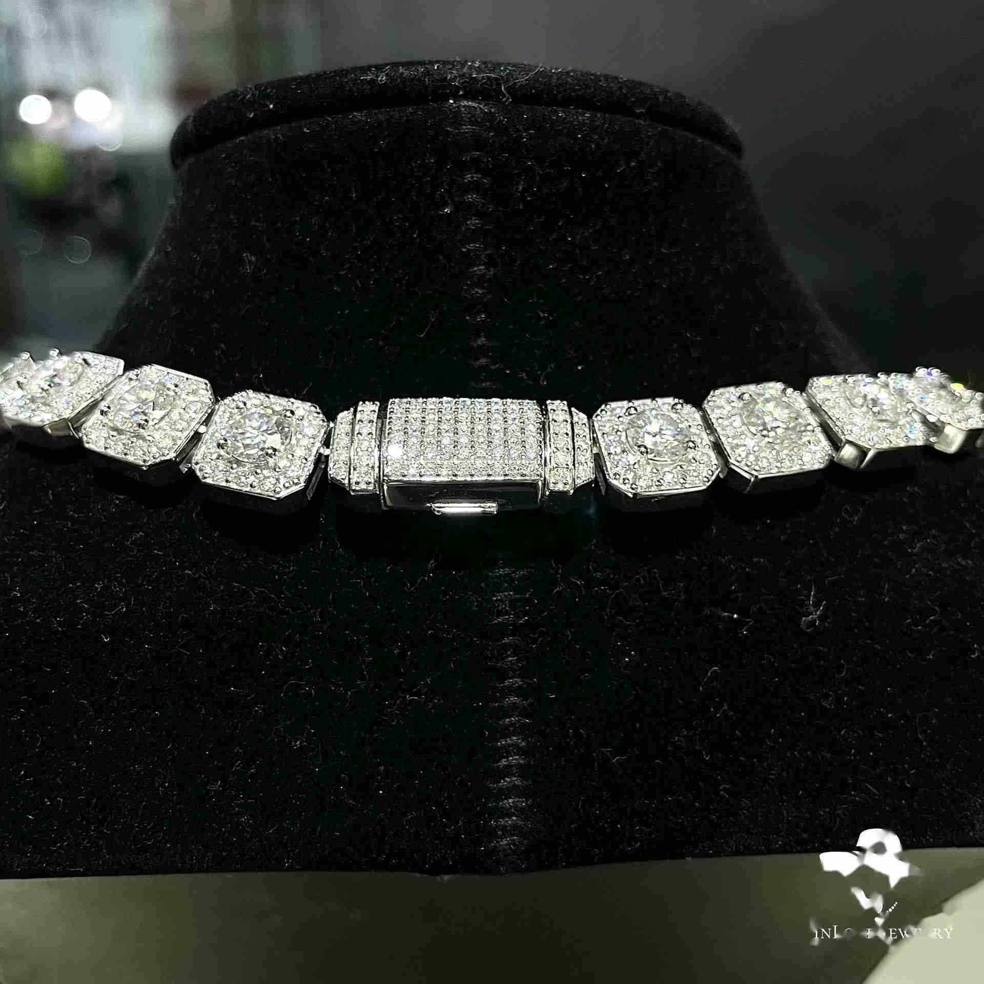 OACOCA Moissanite Chain Hip Hop Jewelry Rock Sugar Chain Moissanite Necklace 925 Silver Chain