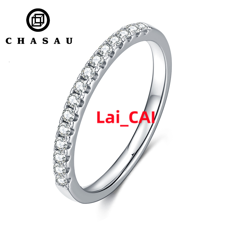 Best Selling Fashion Women Fine Jewelry 925 Sterling Silver 15pcs Moissanite Stones Wedding Band Engagement Ring for Women