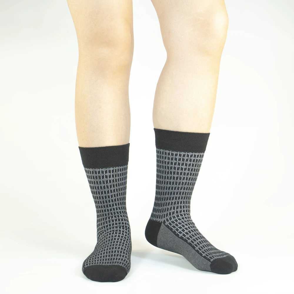 5 Pairs Mens Cotton Classic Mid-Calf Business Round Neck Four Seasons Socks Comfortable Breathable Work Socks Z250610