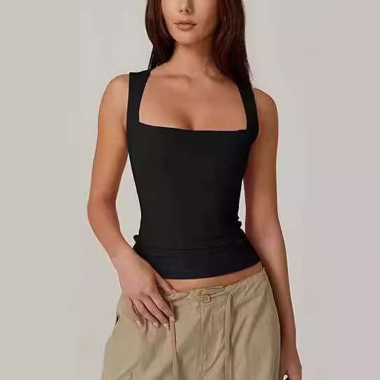 Inner Layer Sexy Fashion Camisole Autumn Square Neck Top Milk Silk Women's Clothing B5