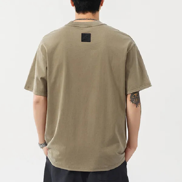 Mens Summer 3D Letter Loose Casual Fashion Washed Cotton Short Sleeve T-shirt Campus T Shirts Tops 250611