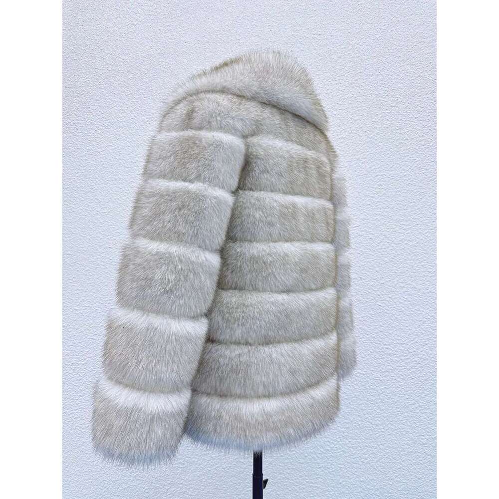 Autumn and Shawl Collar Jacket Fast Shipping New Women Fashion Faux Fox Fur Long for Winter Warm Over Coat