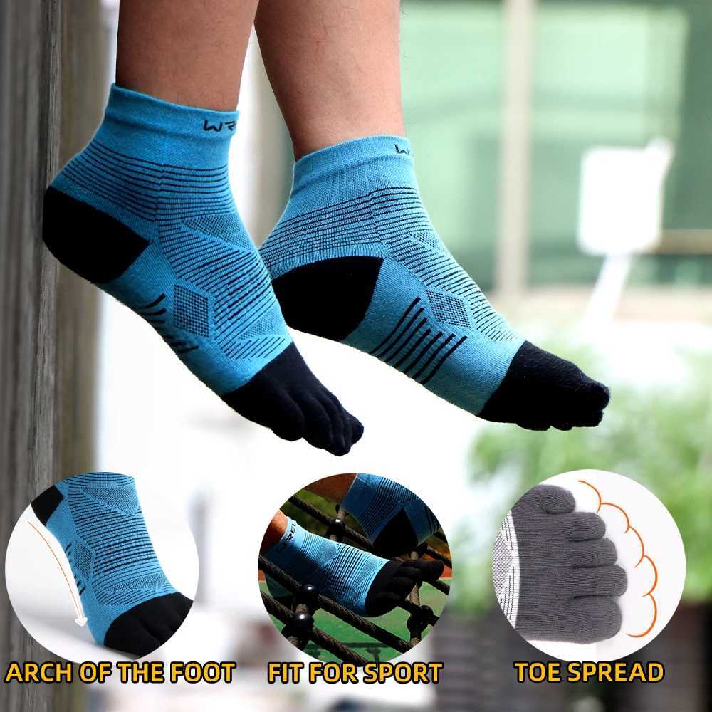 WRELS Coolmax Sports Socks Comfy Elastic Shock-proof Breathable Run Knitted Socks High Performance Athletic Five Toe Socks Z250610