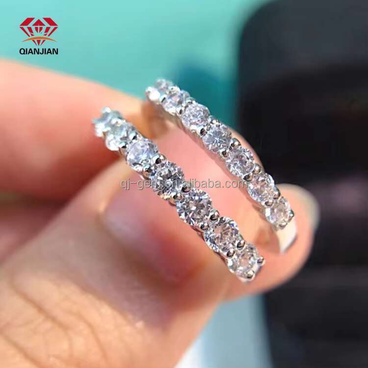 925 Sterling Silver One Row Seven Stars Moissanite Fine Jewelry GRA Moissanite Diamond Rings for Women