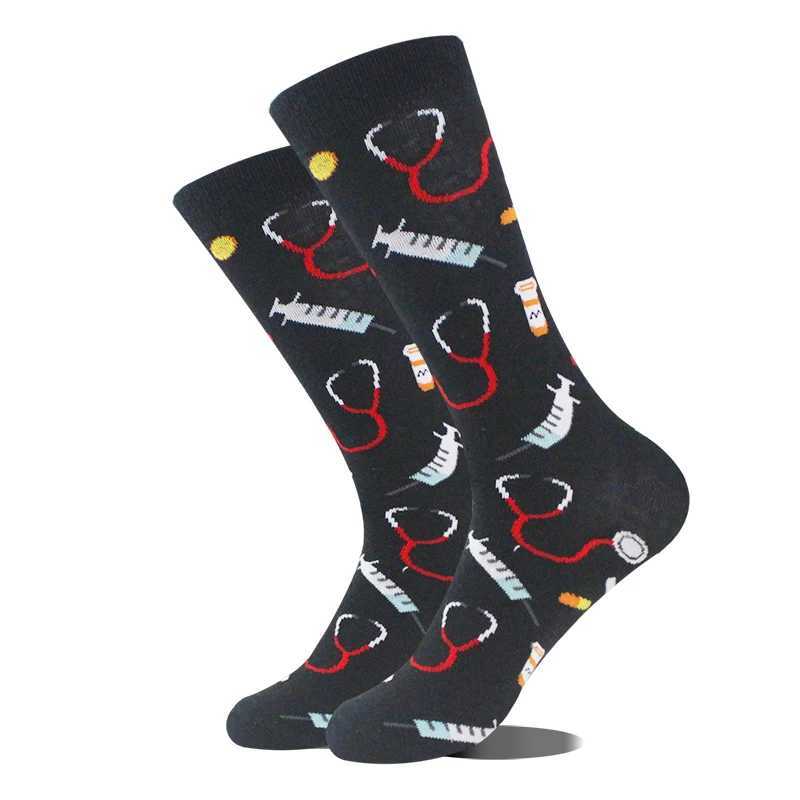 Creative Food Animal Funny Socks Cotton Alien Planet Socks Men Novelty Design Dinosaur Crew Skateboard Socks Mens Socks Z250610