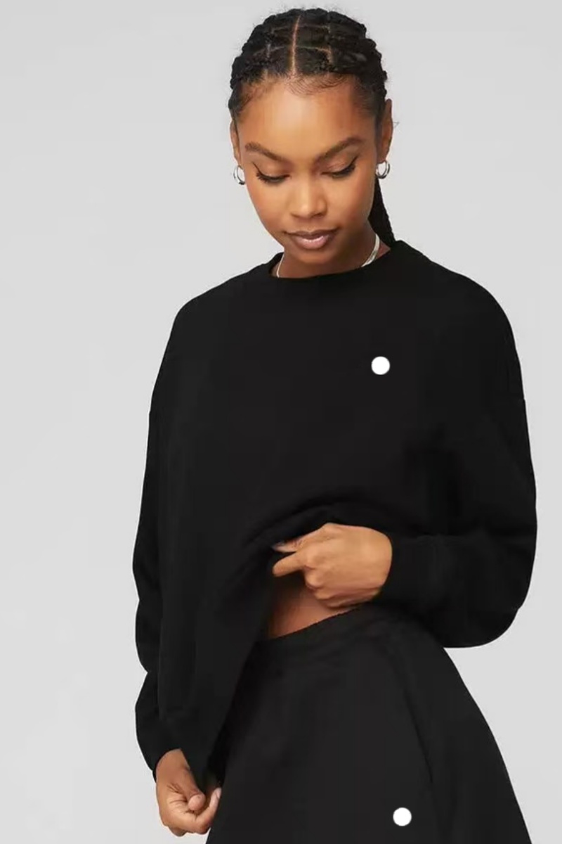 Womens Yoga set Sweatshirt Loose Long sleeved Top Round Neck Top Gym Sweatwear Unisex Casual Sweat Tops Womens Sportswear workout sets 3D
