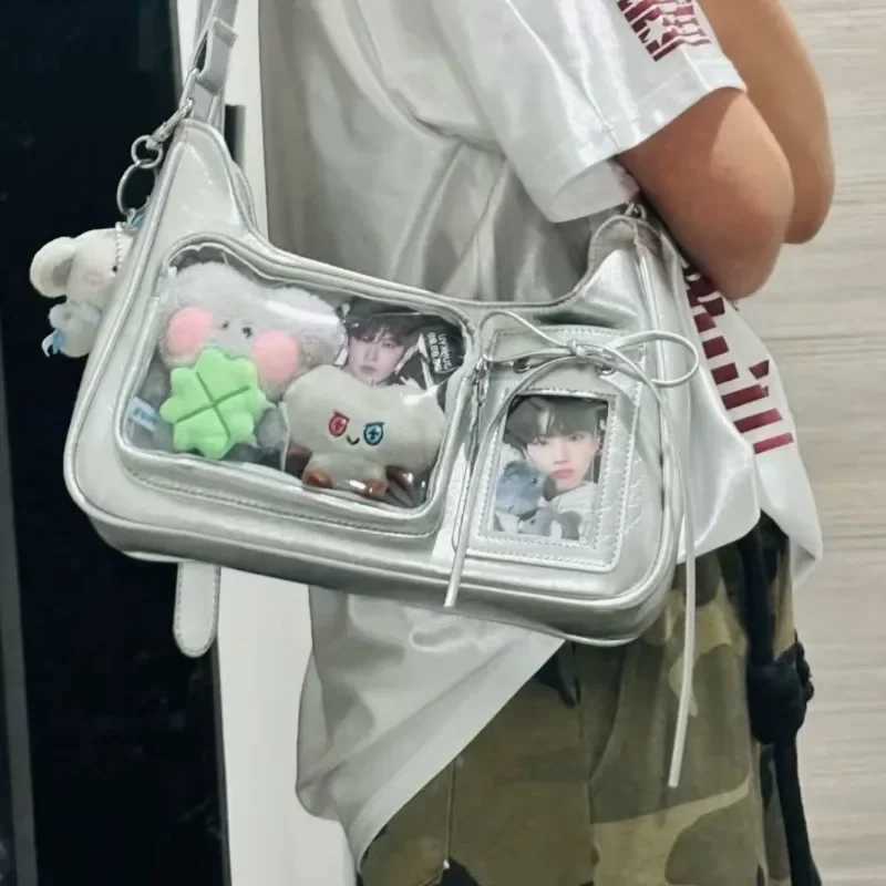 Y2k Japanese Harajuku Shoulder Bag Womens Transparent Ita Bag Girls School Crossbody Bags for Women Female Designer Handbags XJ250610