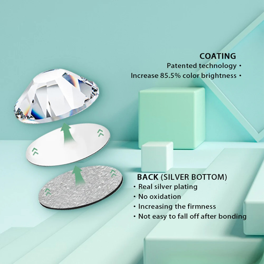 YHB 134174 Glitter Cold Fixation Flat Back Nonfix For Bags Nails Fabric Garment Decoration Jewelry Accessories 250606