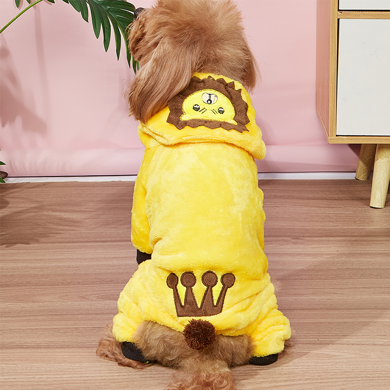Cute Pet Transformable Embroidered Lion Costume