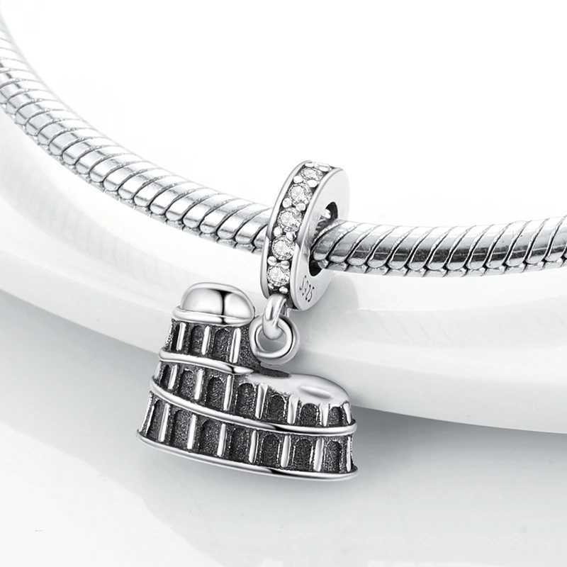 Charms 925 Silver Travel Rome Paris Italy Plane Dangle Charms Fit Original Pan Bracelet Beads Making Pendants Jewelry XJ250611