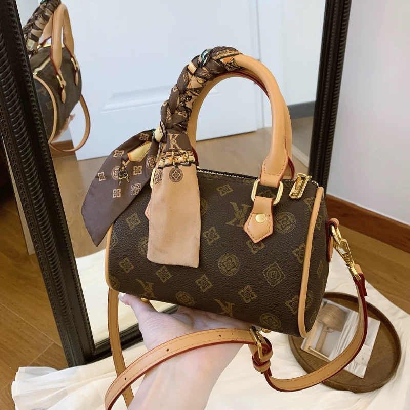 Designer Rowan Classic Old Zipper Closure Tote Mini Women's Bags Leather Crossbody Emed Brown Flower Handbags Top 1
