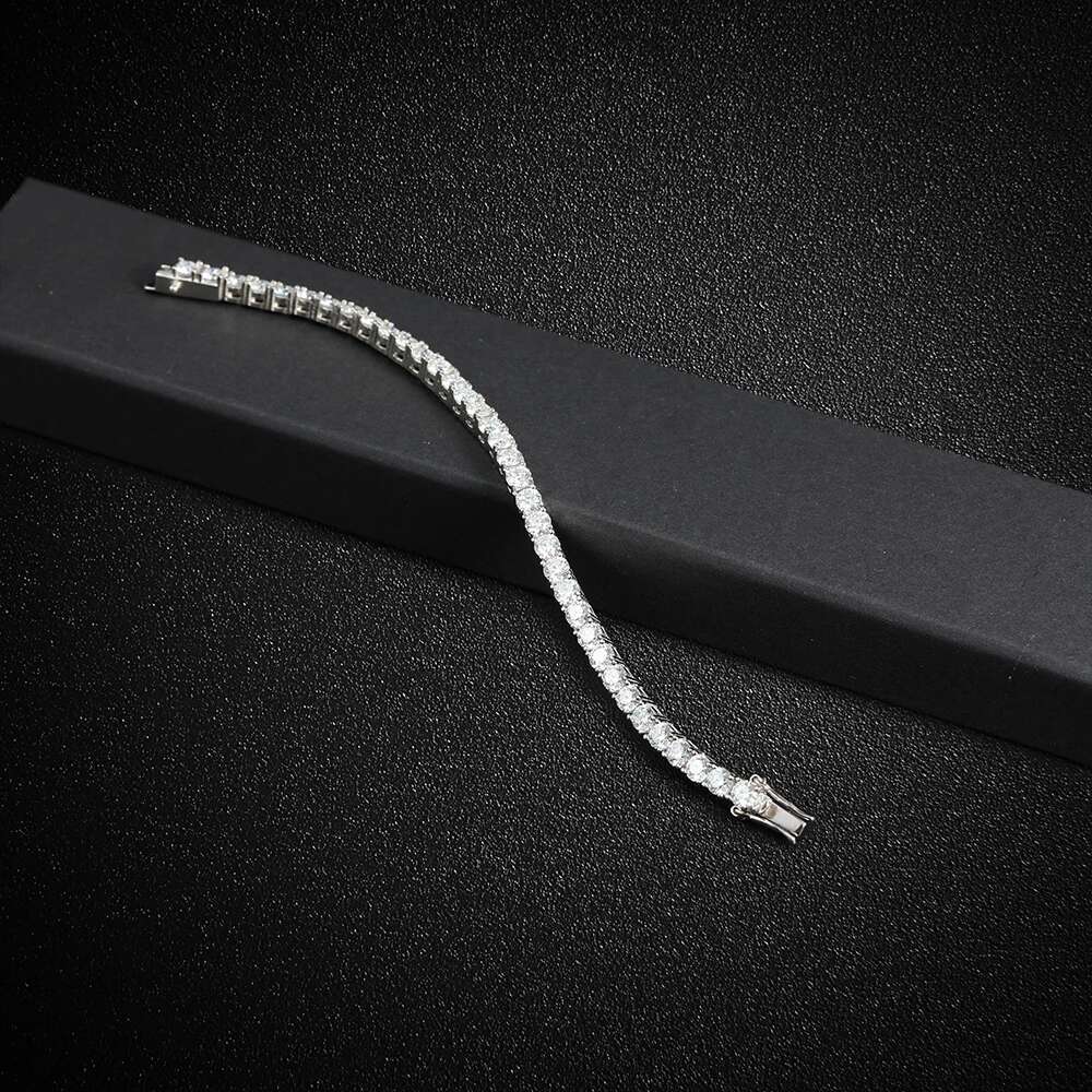 KNOBSPIN 5mm Moissanite Tennis Bracelet Necklace For Women 925 Sterling Silver D VVS1 Lab Diamond with GRA Certificate Jewelry