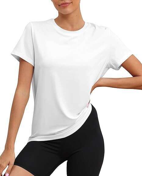 Plus Size Summer Spicy Girl Sports Top Round Neck Loose T-Shirt Pullover Short Sleeve Milk Silk Women's Clothing B5