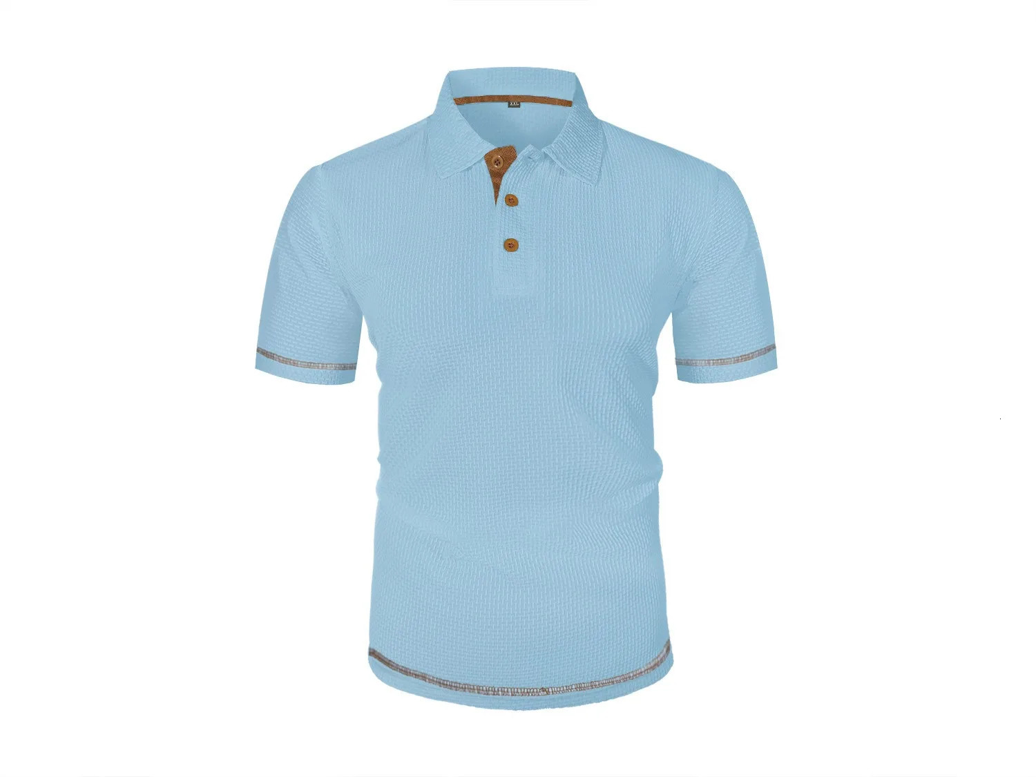 High Quality Summer Trendy Casaul Short Sleeved Tshirt Polo Collar Men Tee 250610