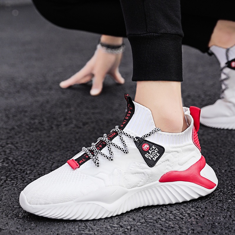 Summer men's shoes, fly woven shoes, mesh shoes, dad shoes, low cut lace up sneakers, versatile casual and trendy men's shoes 39-44
