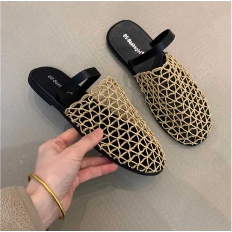 New Mes Women Flats Summer Luxury Sandals Designer Rome Leisure Round Toe Slingback Loafers Outdoor Dress Beach Shoes XJ250610