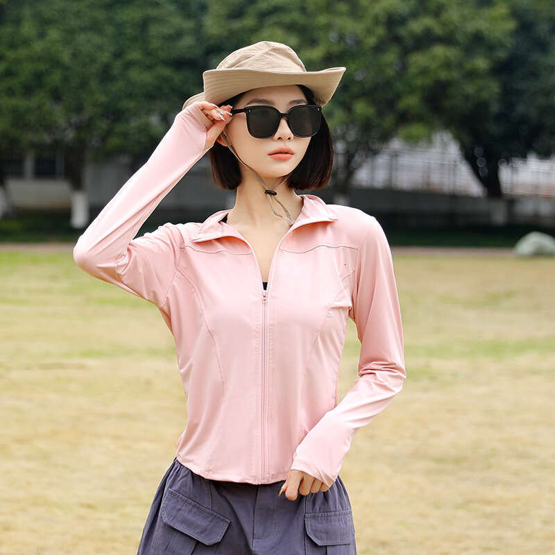 Designer Clothing 2025 New Ice Silk Slim Fit Sun Protection Women's Summer Set Thin Jacket Tight Sports Yoga Top