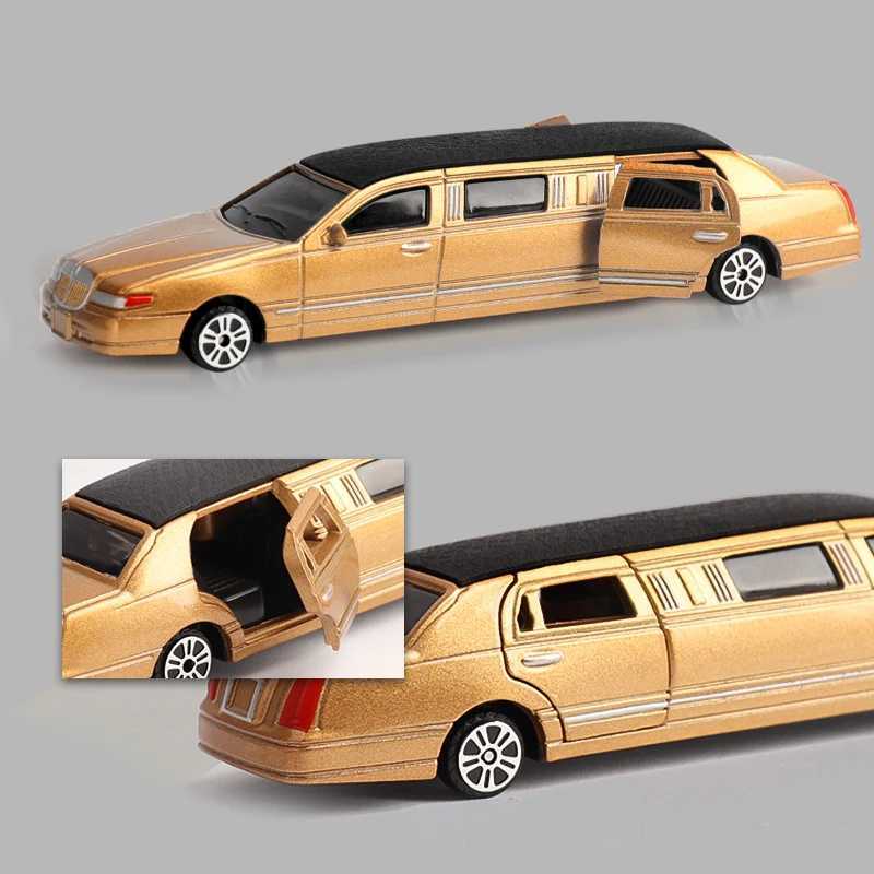 Diecast Metal Toy Vehicle Model Stretch Lincoln Limousine Luxury Educational Car Collection Gift Kid Doors Openabl Z250611