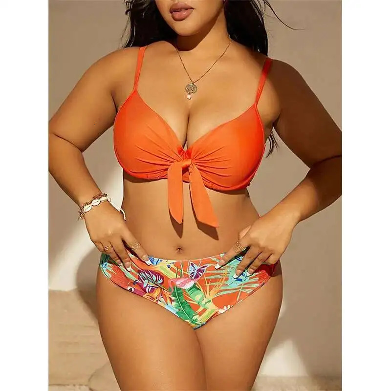 Large Size Split Swimsuit Womens Sexy Bikini Collection Gathers Backless High Waisted Vacation Style Women Y2k 250530
