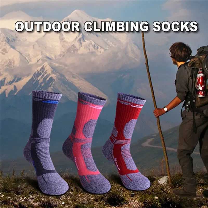 2 Pairs Outdoor Hiking Warm Socks Men Women Thickened Winter Thermal Sports Climbing Skiing Socks Moisture Absorption Anti-Slip Z250610