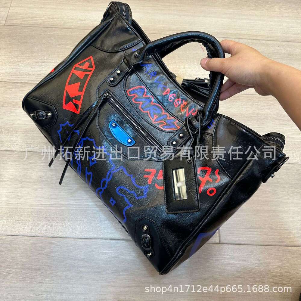 New Graffiti Motorcycle Fashion Trend Shoulder Bag Crossbody Handbag Must Have Trendy Item