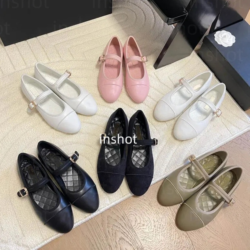 Women Flat Shoes Round Toe Retro Mary Janes Loafers Female Belt Buckle Casual Autumn Luxury brand Shoes chan double Fashion Lady Chaussure Femme 7b3