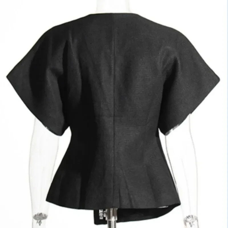 French Suit Drop Shoulder Sleeve Vest Top One Button Waist Slim Vintage Women Blazer Sleeveless Jacket 250610