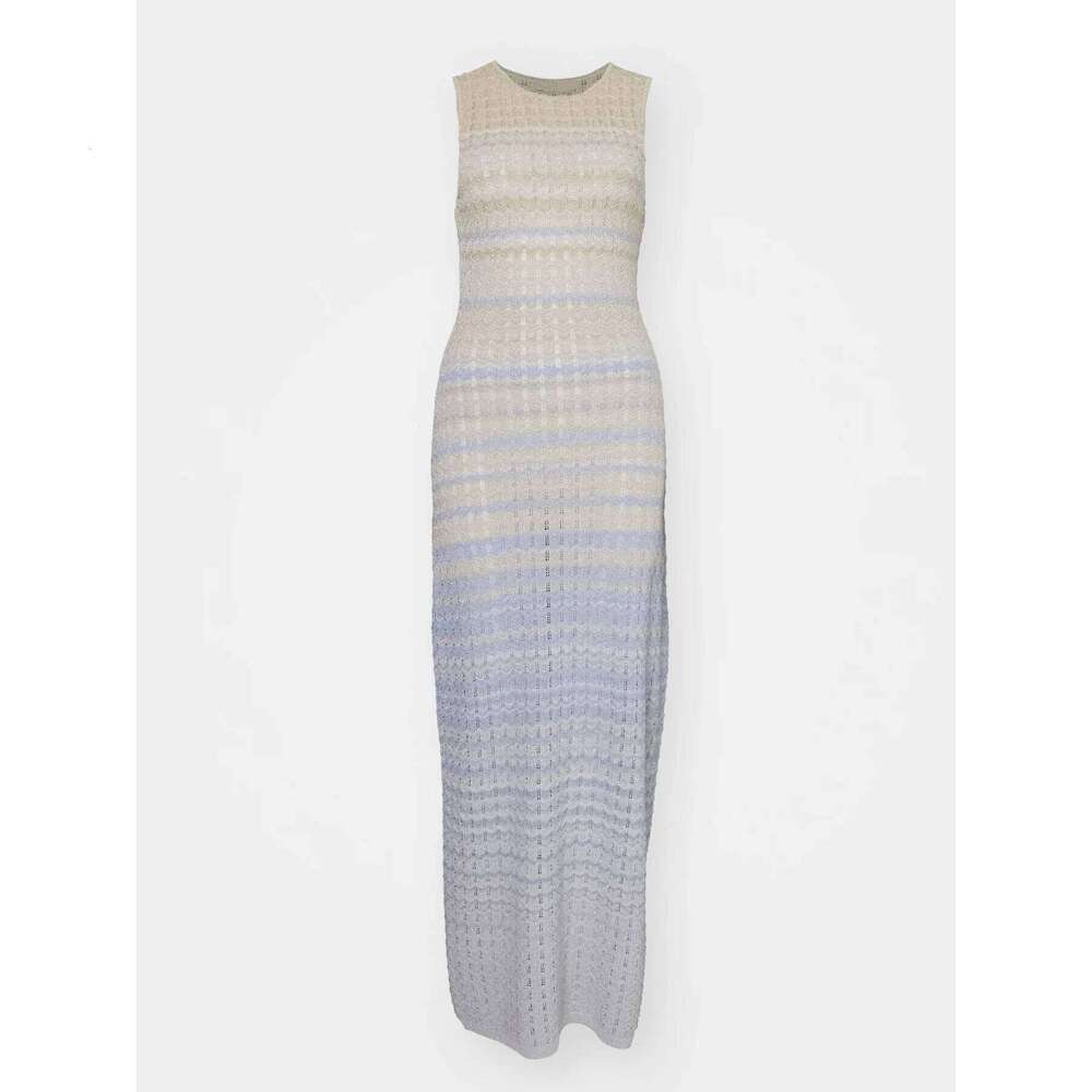 Paris Brand Design 2025 New In Summer Shiny Gradient High Elasticity Long Dress For Women Fashion Skirt Ladies Clothing
