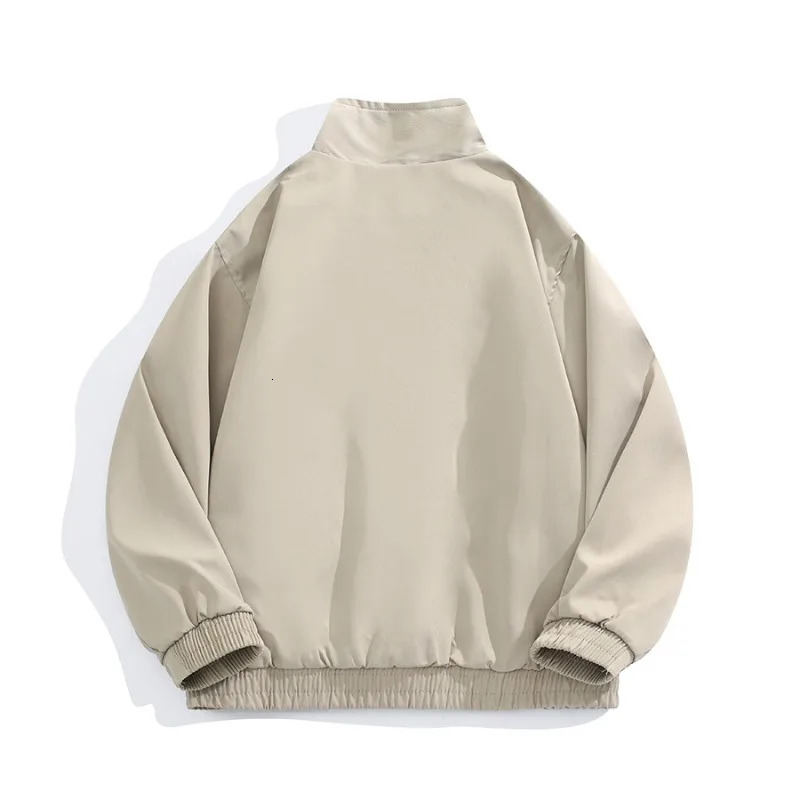 Chic Man Jackets Hong Kong Style Retro Buckle Stand-up Collar Coats Solid Zipper Korean Fashion Vintage Coat Trendy Male Tops 250611