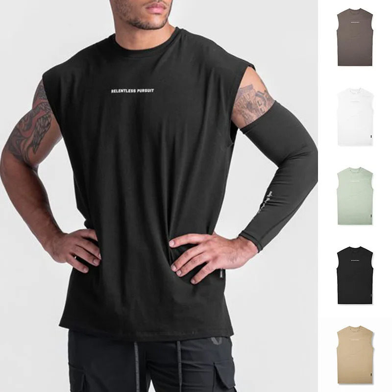 Mens Summer Casual Tank Top Gym Fitness Quick Dry Running Sleeveless Shirt Sports Vest Undershirt Male Bodybuilding Clothing 250609