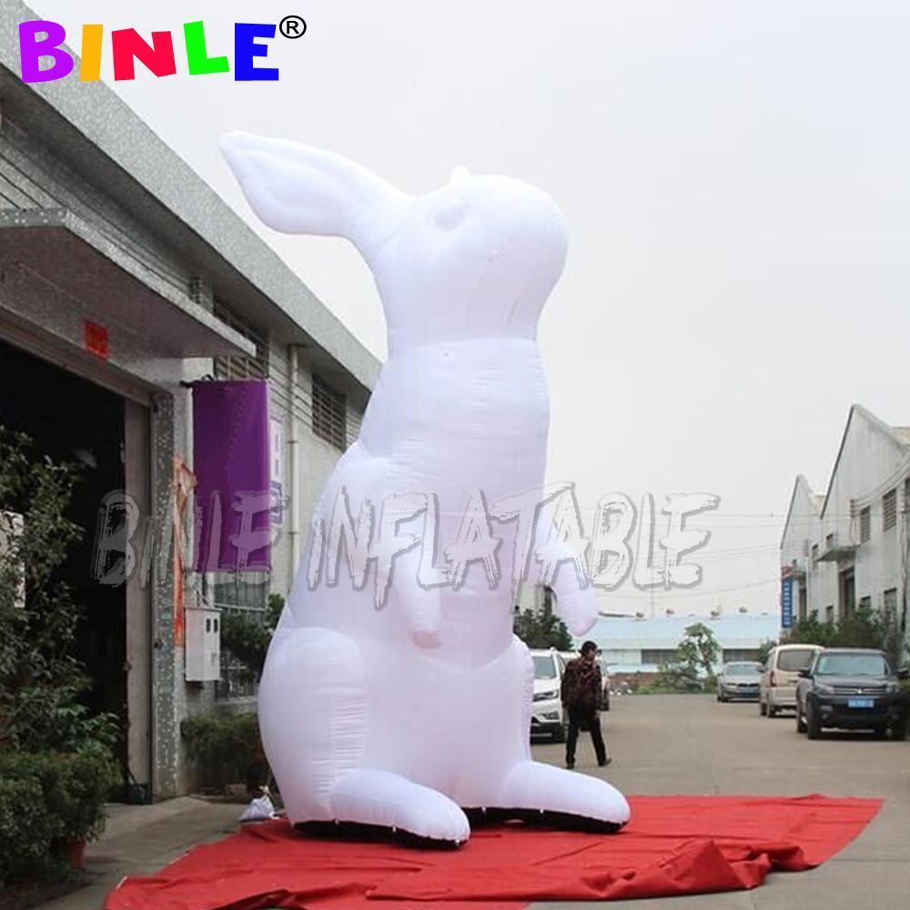 10m height (33ft) Custom advertising white giant inflatable rabbit/animal cartoon/inflatables easter bunny with led light for sale