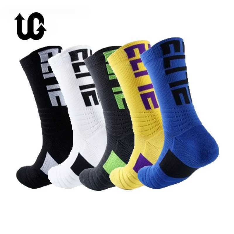 5Pairs Professional Cotton Basketball Socks Elite Thick Sports Socks Compression Durable Skateboard Towel Bottom Socks Stocking Z250610