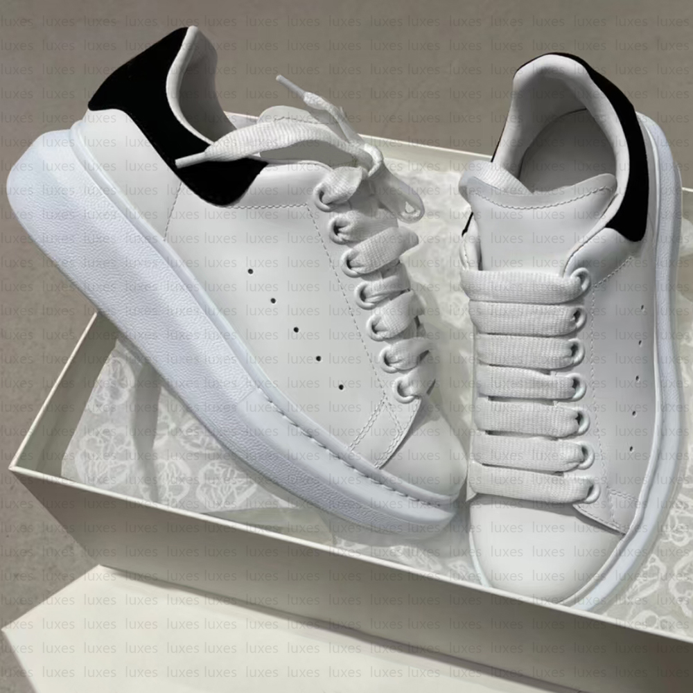Sneakers designer Shoes Real Leather Trainers Oversized Sneakers Women's Flats Platform Shoes White Black Luxury Loafers Velvet Suede Women Lace Up Men Szie 35-45