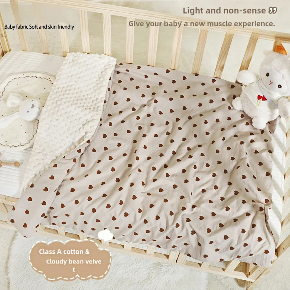 blanket Unisex Boys Girls Super Soft Crib Blanket Double Dot Lined Bed Blanket born Toddler Stroller Crib Blanket 250527