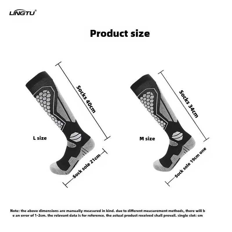 New autumn and winter professional ski socks thickened wool mens and womens long tube warm sports snow socks Z250610