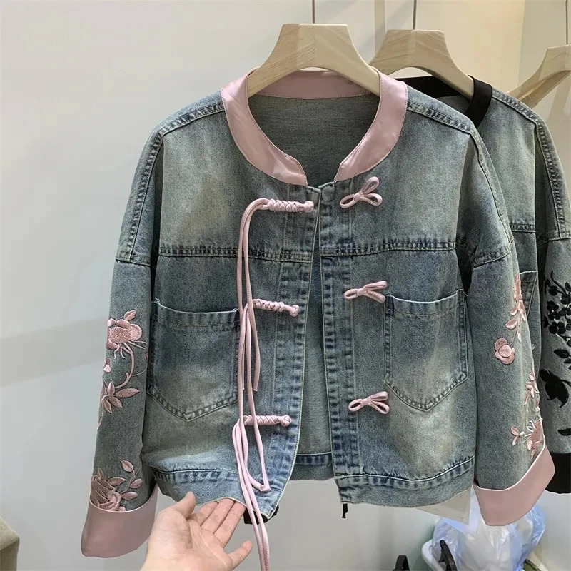 Sense Denim Jacket Womens Spring And Autumn Online Celebrity Jacket Fashion Pocket Comfortable Denim 250609