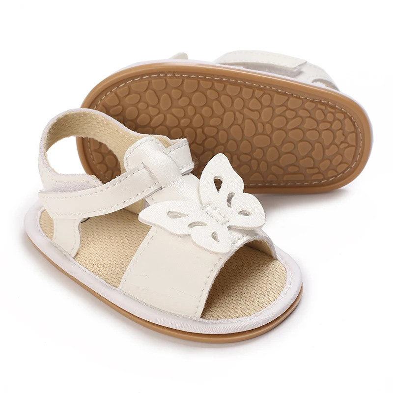 Golden 0-18M Baby Girl Sandals With Butterfly Bow High-Quality Soft Sole Anti Slip Exposed Toe Summer Outdoor First Walking 250611