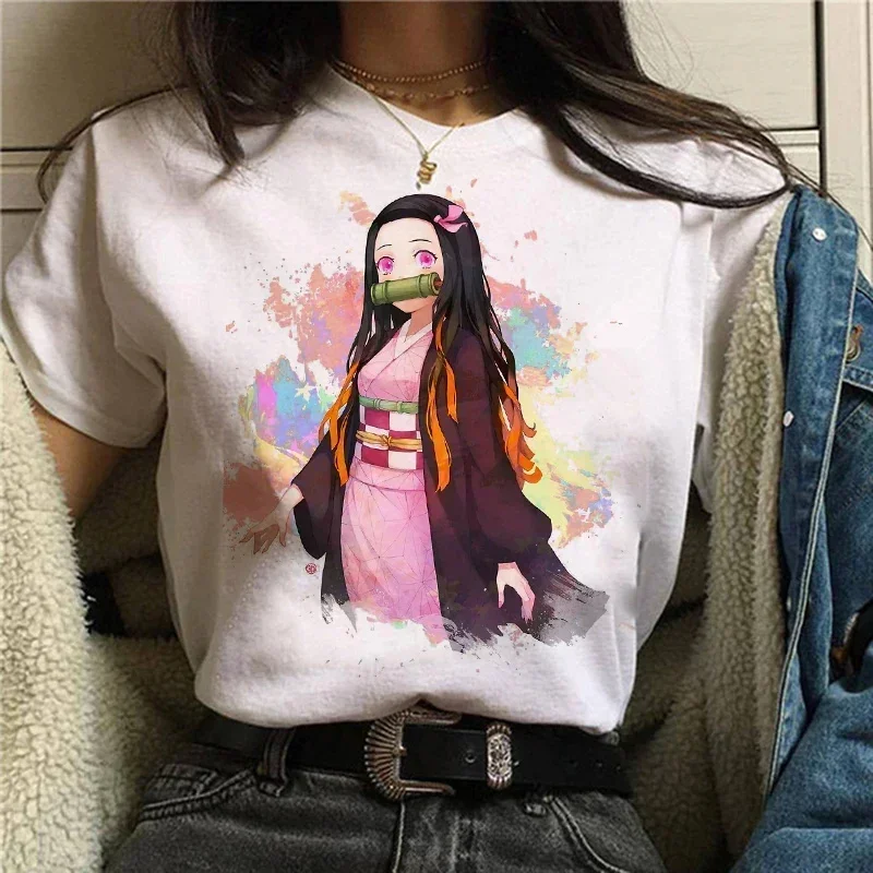 Demon Slayer Anime Designer T Shirt Women Kimetsu No Yaiba Nezuko Tshirt Female Tanjirou Kamado Graphic Tee Shirt Japanese Anime Manga Clothing