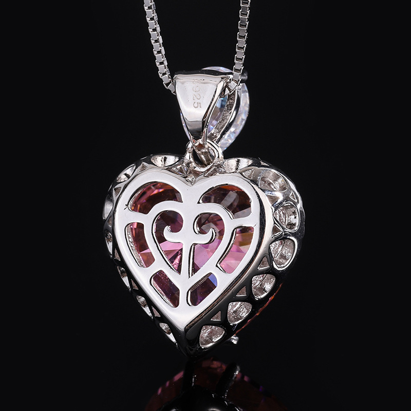 S925 Silver Heart-Shaped High Carbon Diamond Pendant Necklace, 15x15mm Elegant Luxury Design, Perfect Jewelry Gift for All Occasions