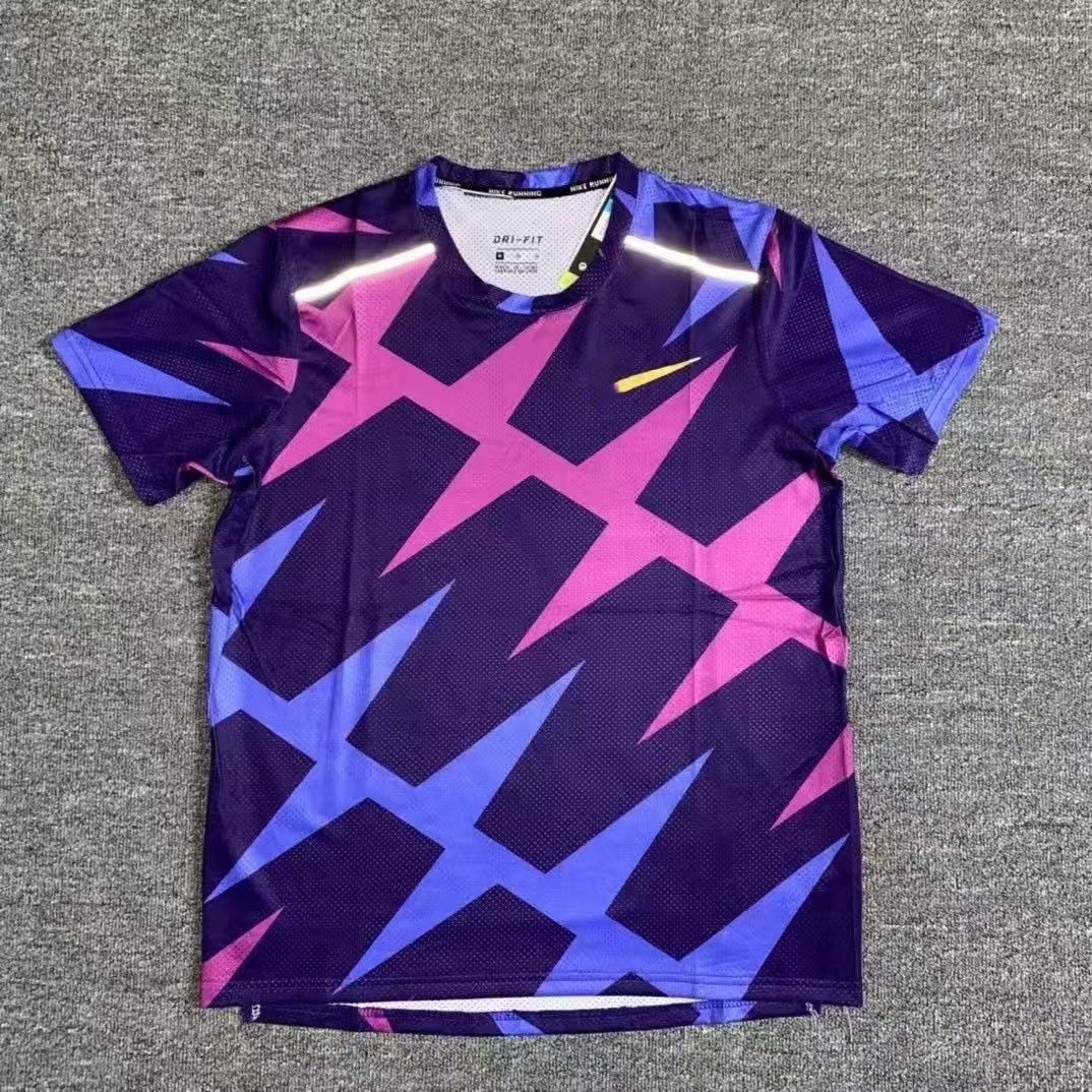 Summer mens tech t-shirt green pink purple ice silk short-sleeved shirt sports gym basketball quick drying women mesh shirts running soccer training jogger tracksuit